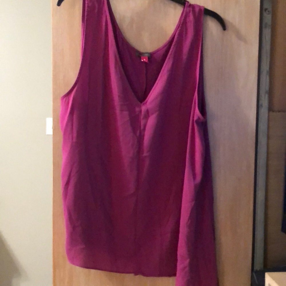Vince Camuto asymmetrical fushia tank